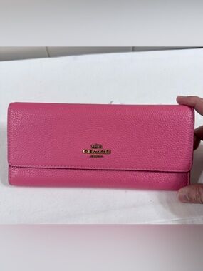 COACH Long Slim Women’s Snap Closure Confetti Pink NWT